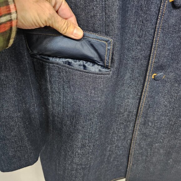 Milano Moda Denim Blazer Coat Blue Western Casual Unisex 46L - Picture 4 of 11